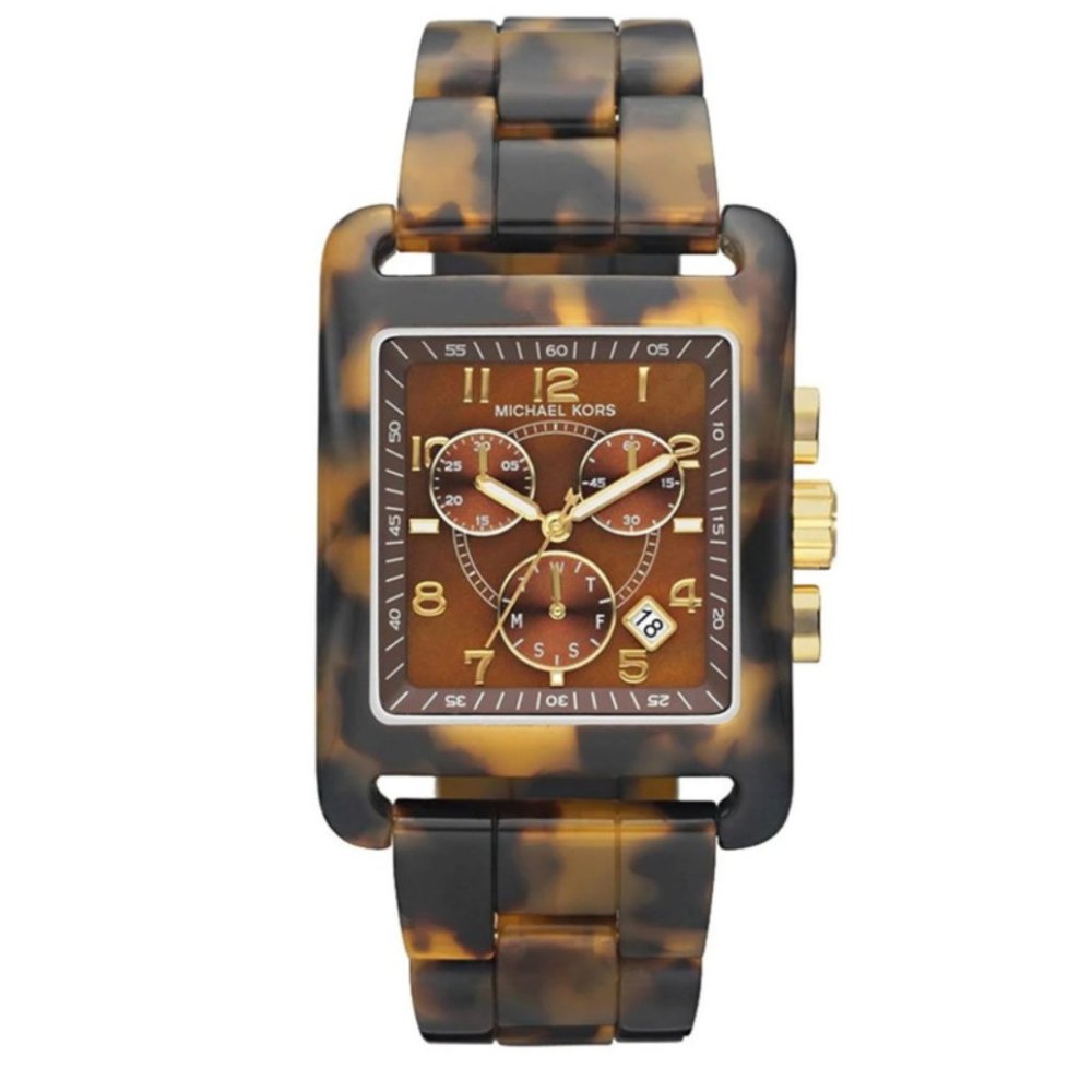 Michael Kors Tortoise Shell Rectangle Watch - image 1